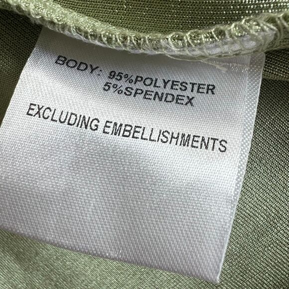 Princess Polly Ribbed Long Sleeve Open Back Mini Bodycon Dress Green Sz. 4 - Picture 10 of 14